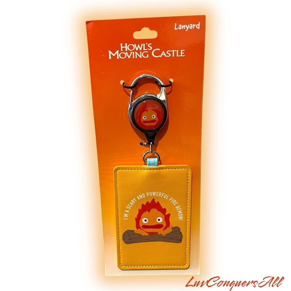 Studio Ghibli Howl's Moving Castle Calcifer Retractable Lanyard